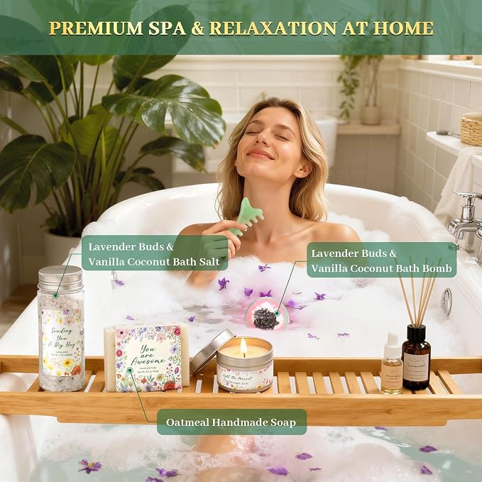 Get Well Soon Gift Baskets for Women Self Care Gifts Birthday Spa Gift Set Thinking of You Relaxation Stress Relief Care Package After Surgery Recovery Gifts Comfort Encouragement Gifts