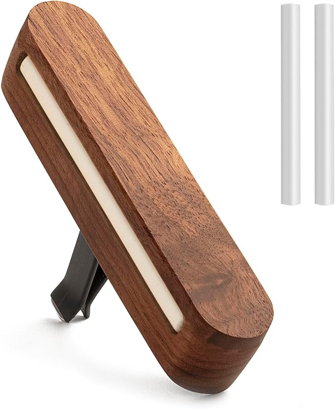 1-Pack Car Diffuser Vent Clip,Non-Electric Essential Oil Air Freshener, Refillable Walnut Wood Design, Interior Car Vent Diffuser Clips, Automotive Decoration Accessories (No Essential Oils)