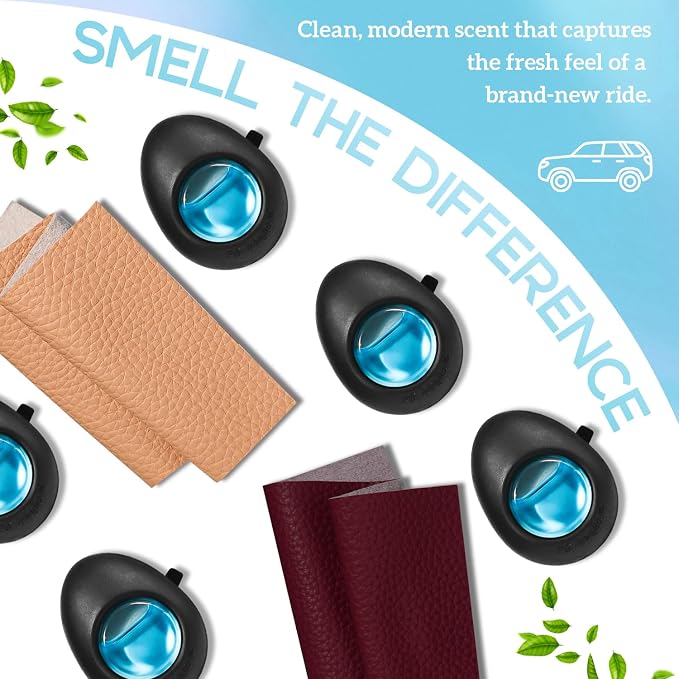 Air Jungles Car Air Freshener Vent Clip 3 Count (Pack of 2), New Car Scent, 4 ml Each, Long-Lasting Car Odor Eliminator, Easy Clip-On, Up to 180 Days Freshness for Cars, Trucks, and SUVs