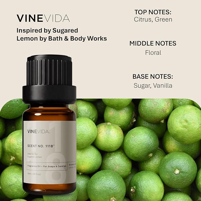 VINEVIDA [0.33oz] Scent No.1118 Fragrance Oil - Natural, USA-Made - for Candle and Soap Making