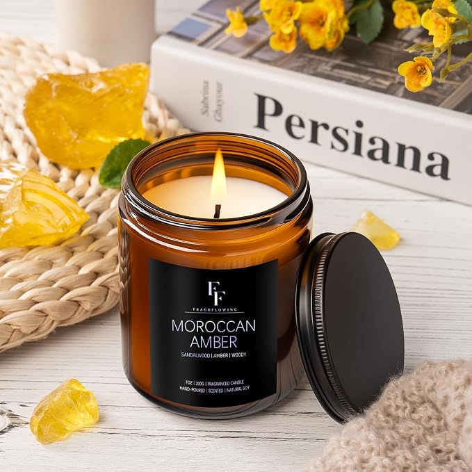 Scented Candles for Home Scented Aromatherapy Candles, 4 Pack 28 Oz Soy Wax Candle Gift Set Valentine's Day Gift for Women Men (Lavender/Vanilla//Sandalwood Rose/Moroccan Amber)