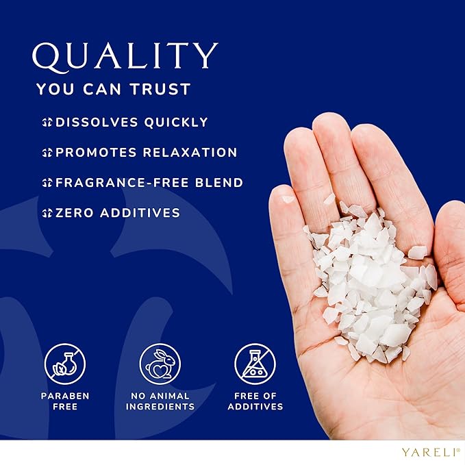 Yareli Magnesium Flakes, 15lb Dead Sea Bath Soak, Alternative to Epsom Salt
