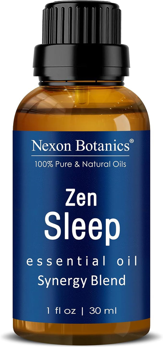 Zen Sleep Essential Oil Blend 30 ml - Lavender & Rosemary Relaxing Oil for Diffusers & Humidifiers - Calming Aromatherapy for Peaceful Sleep - Nexon Botanics