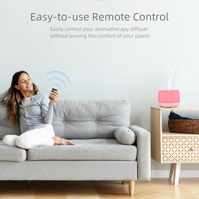 Marchred 300ML Aromatherapy Essential Oil Diffuser with Remote Control, 7 LED Color Changing Light, for Bedroom Home Large Room