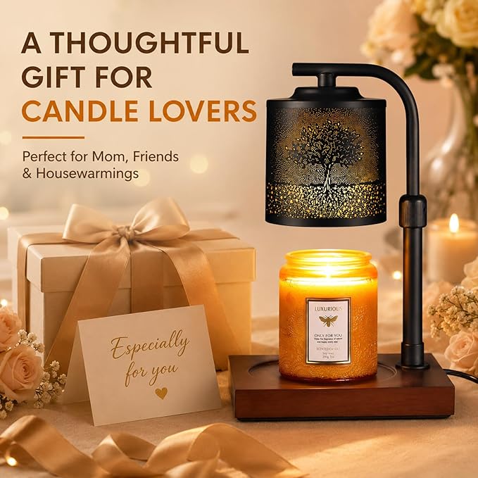 mocosa Candle Warmer Lamp with Adjustable Height Dimmable for New Home Decor Electric Candle Warmer for Jar Candles Birthday Gifts for Women Mom(Tree)
