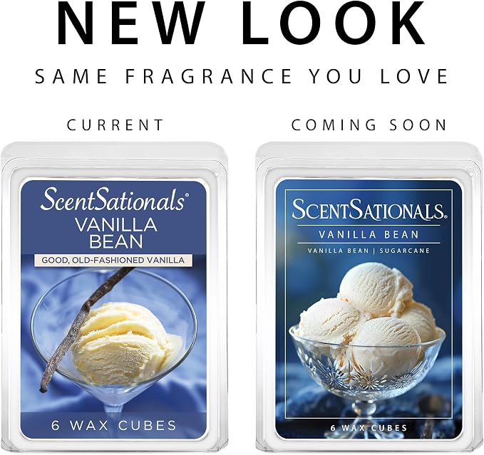 Scentsationals Vanilla Bean Scented Wax Melts - Vanilla & Sugarcane Scents, 10oz (24 Cubes)