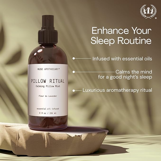 Muse Apothecary Pillow Ritual - Aromatic, Calming and Relaxing Pillow Mist, Linen and Fabric Spray - Infused with Natural Aromatherapy Essential Oils - 8 oz, Cara Orange + Fig + Blackberry Vanilla