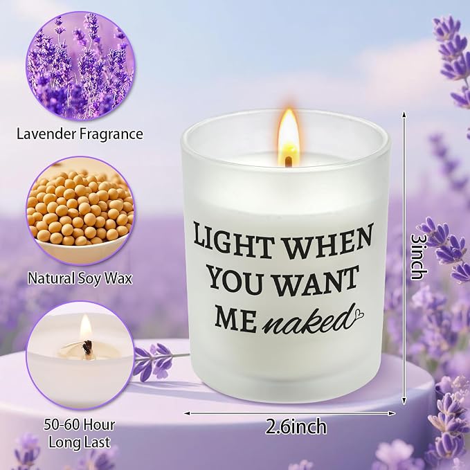 Mens Valentines Day Gifts for Him Boyfriend from Girlfriend,Funny Anniversary Couple Gifts for Men Husband from Wife,Romantic Birthday Galentines Lavender Candle Gift Decor for Home Office Spa Relax
