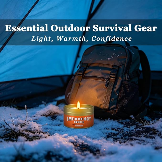 24+Hour Candle Set 24 Pack 2.8oz, Emergency Candles for Power Outages, Mountain Climbing, Wild and Camping Use. Portable and Tabletop Design, Bulk Emergency Candle Supplies.