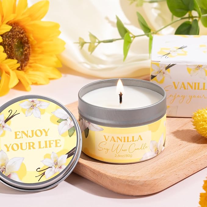 Birthday Gifts for Women, Relaxing Spa Gift Baskets for Women, Warm Vanilla Self Care Package Gifts, Mothers Day Bath and Body Inspirational Gift Set for Mom, Her, Wife, Best Friend, Sister, Coworker