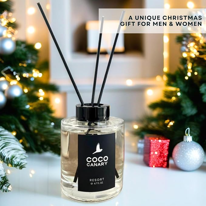 Coco Canary 6.7 oz Reed Diffusers for Home, Resort, Long-Lasting Floral Scent, Green Tea & Jasmine, Coastal Floral Breeze