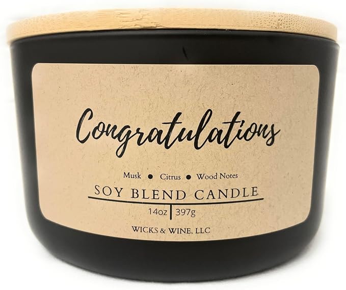 Wicks & Wine Candle (Congratulations)