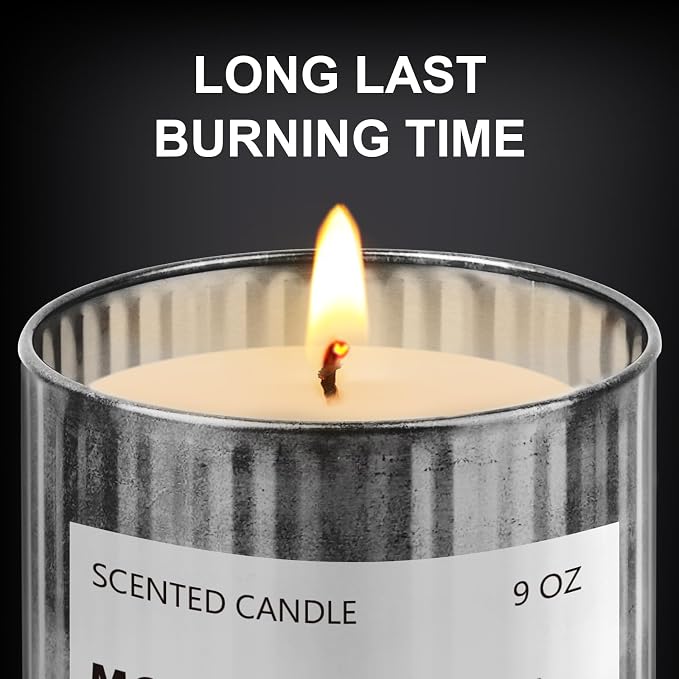 Eucalyptus Mint Scented Candle for Men - Gym & Office Focus Candle | 50Hr Burn Soy Wax in Metal Tin, 9oz - Man Cave Essentials, Gifts for Him, Father's Day