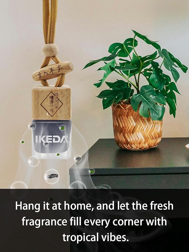 Ikeda Car Air Freshener: Hanging Car Smell Air Freshener | 10ml Hanging Car Perfume | Long Lasting Fragrance | Strong Scents Diffuser for Auto Home (Dark night|Square)