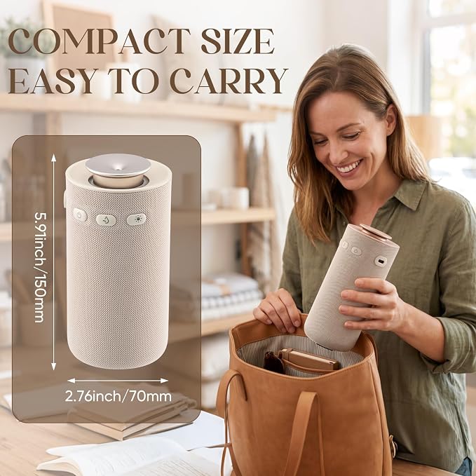 Stillstorm Waterless Diffuser for Essential Oil, Portable Aromatherapy Diffuser, Car Air Freshener with 8 Light Colors, Fabric Material Scent Air Machine for Home, Office, Essential Oils Excluded