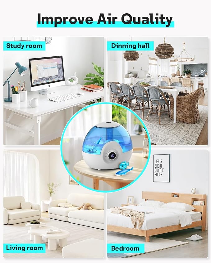 Leemone Humidifier Cleaner Float Shark & Fish -Humidifier Accessories Compatible with All Humidifiers and Fish Tanks(6 Pack)