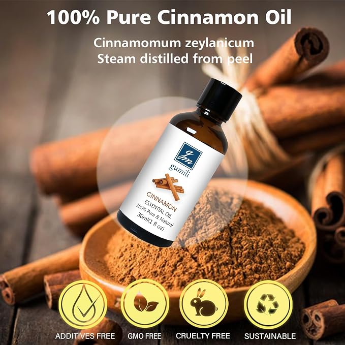 GM Gumili Cinnamon Essential Oil, 100% Pure Undiluted Cinnamon Oil for Diffuser, Massage - 30ml/1 oz