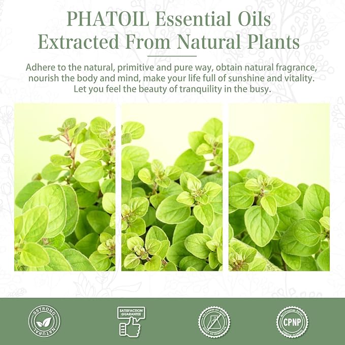 Oregano 1.01fl.oz Essential Oil, PHATOIL Pure Aromatherapy Oils for Diffuser, Humidifier, Perfect for DIY Soap, Candle, Bath Bombs Making(30ml)
