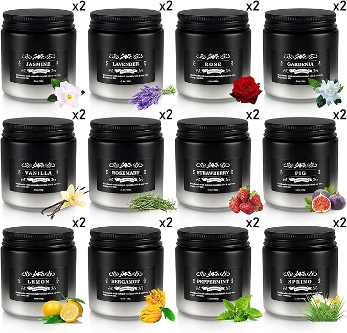 YOROXRG 24 Pack Scented Candles with Added Natural Essential Oils, 3.5oz, Suitable for Various Festivals, Parties, Yoga, and Home Scened