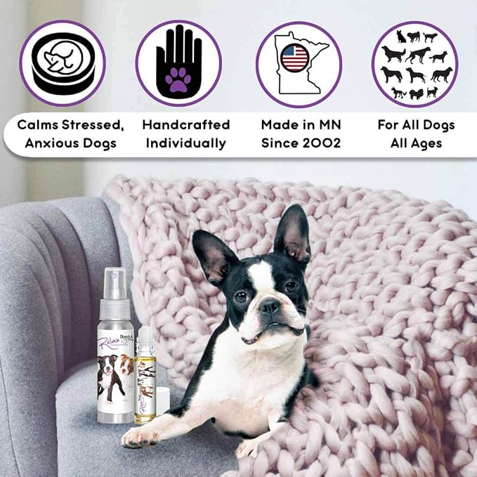 The Blissful Dog Boston Terrier Dog Relax Roll-ON Aromatherapy for Dogs - Anxiety Relief for Dogs