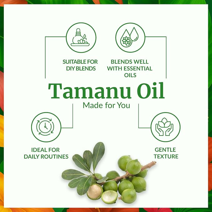 SVA Tamanu Oil 4 Fl Oz - for Face, Skin Care, Hair Care, Scalp Massage & Body Massage – Carrier Oil with Dropper