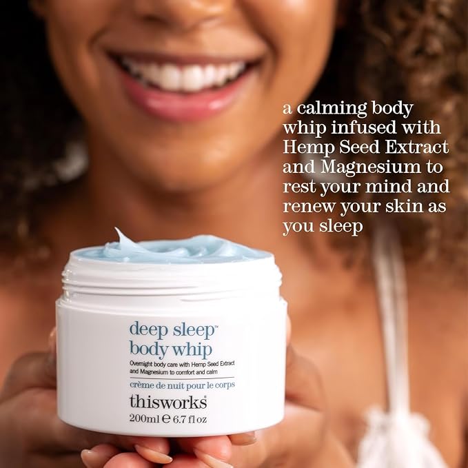 THISWORKS Deep Sleep Body Whip – Ultra-Rich Nighttime Body Moisturizer with Shea Butter, Magnesium & Essential Oils – Nourishes Skin & Promotes Restful Sleep – 200ml