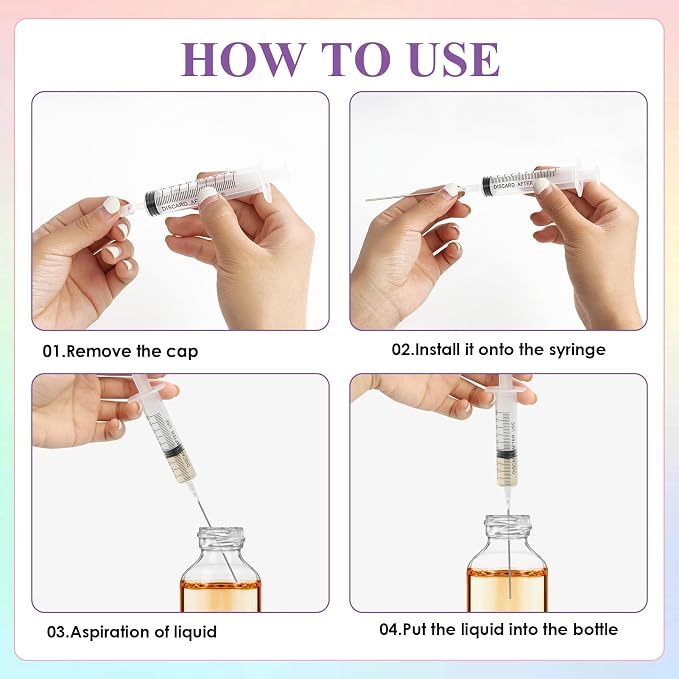 5 Pack-10ml Plastic Perfume Syringe Extracto Decanter Kit with Blunt Stainless Needle Tip, Suitable for Perfume、Ink、Pen、Printer Filling, Refillable Liquid Dispensing and Measuring.