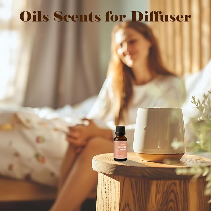 AmaKane Jasmine& Sandal Hotel Fragrance Oil 30ml, Inspired by Shangri-La Essential Oil, Premium Diffuser Oil for Home, Long-Lasting Aromatherapy Oil, Candle & Soap Making Scents