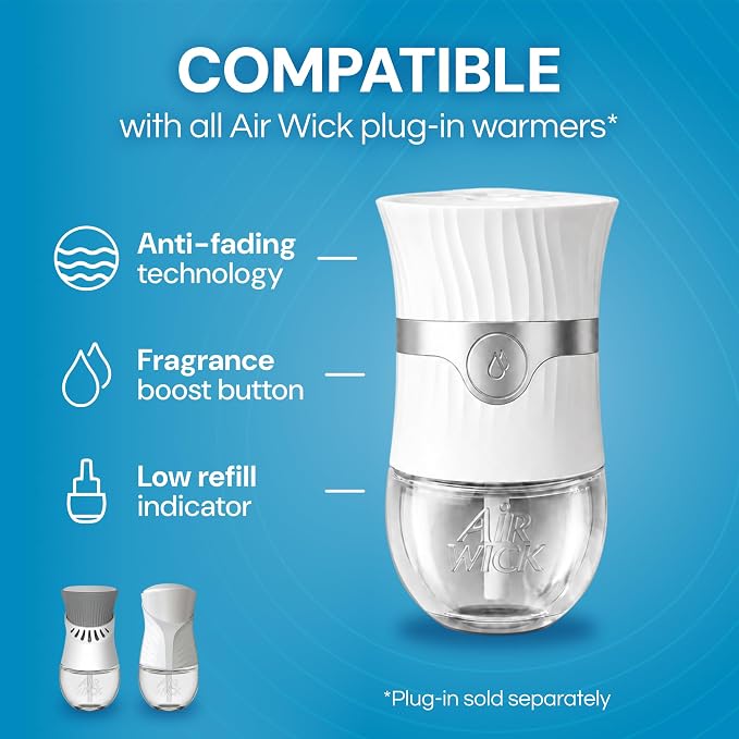 Air Wick Plug-In Scented Oil Refills, 10 Count, Fresh Waters, Air Freshener, Essential Oils, Eco Friendly