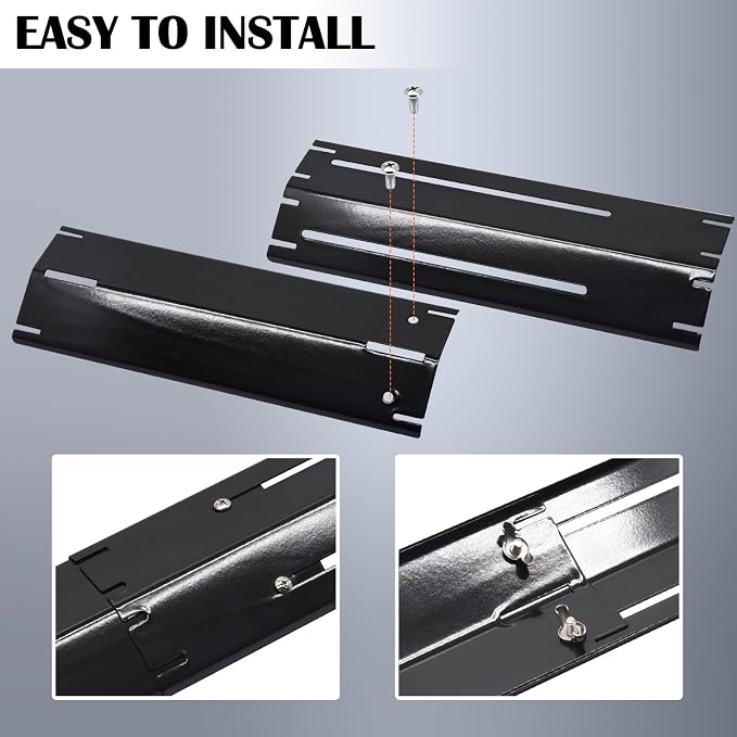 Adjustable Grill Heat Plates For Nexgrill, Dyna Glo, Charbroil, Brinkmann Grill Replacement Parts, Universal Heat Shields, Heat Tents, Burner Covers, Grill Guard, Heat Deflector, Heat Diffuser 4 Pack.