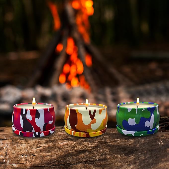 3 Pack Strong Small Citronella Candles Outdoor, 2.5oz, Green, 24 Hours, Repelling Scented Candles 100% Soy, for Patio Decor, Camping Accessories, Outside Table Decor, Baby Shower Prizes