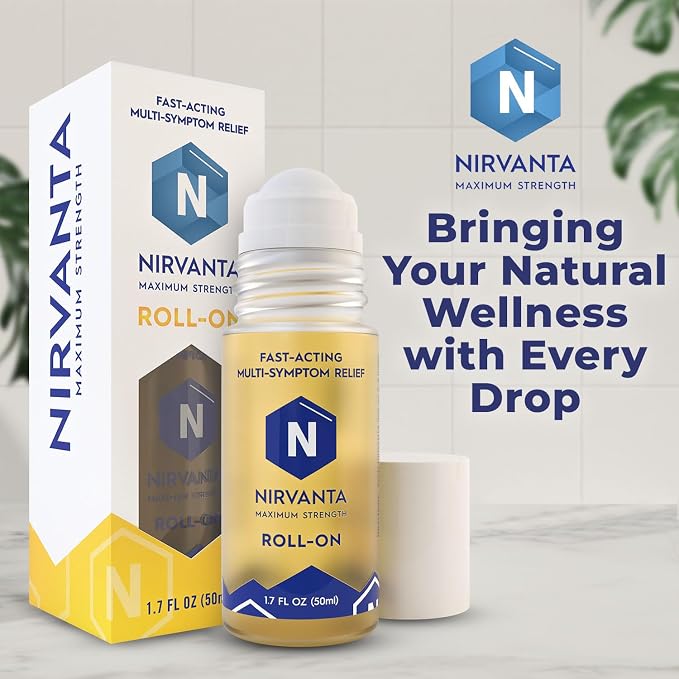 Nirvanta Natural Nerve Comfort Roll-On Oil 1.7oz – Fast-Absorbing with Rosehip, Frankincense and Myrrh - Support for Neck, Back & Joints – Lightweight and Non-Greasy