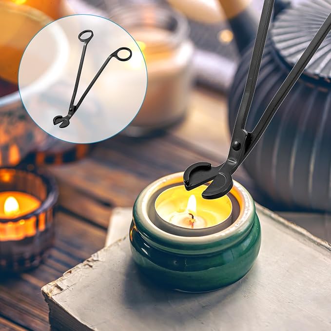 5 Pack Wholesale Candle Wick Trimmer Cutter, Stainless Steel Wick Clipper Cutter, Matte Black Wick Candle Scissor, Reaches Deep Into Candles to Cut Spent Wicks