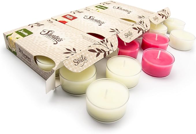 Floral Premium Tealight Candles Variety 3 Pack (18 Highly Scented Tea Lights) - Rose Petals, Jasmine, Gardenia - Made with Essential & Natural Fragrance Oils - Flower Collection