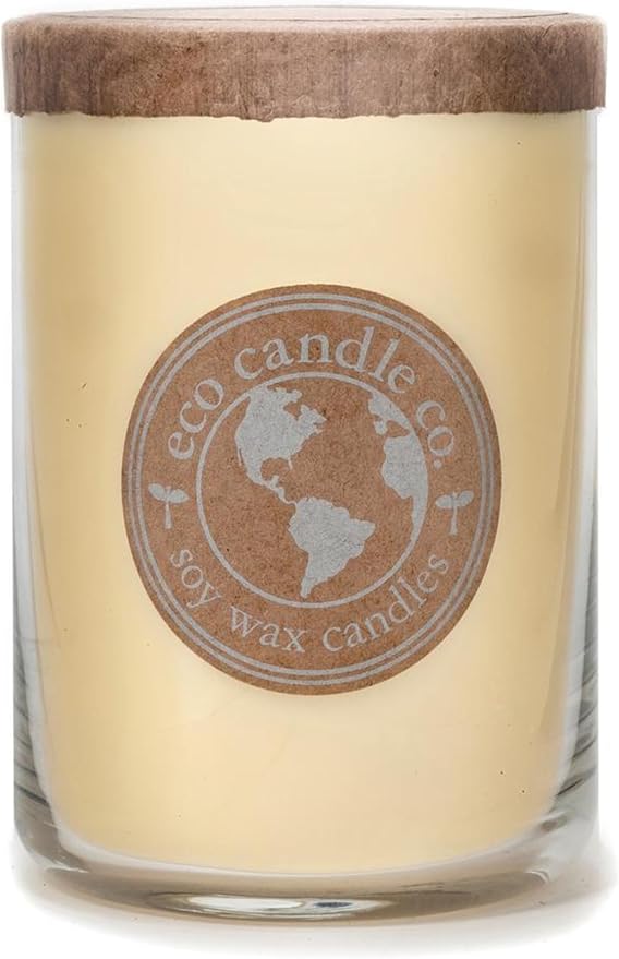 ECO CANDLE CO. Recycled Candle, Sunshower, 26 oz. - Scents of Citrus & Musk - 100% Soy Wax, No Lead, Kraft Paper Label & Lid, Hand Poured, Phthalate Free