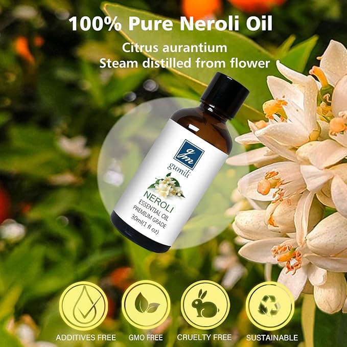 GM Gumili Neroli Essential Oil and Jasmine Essential Oil for Diffuser Perfume Candle Soap Making - 2 Oz, Pack of 2