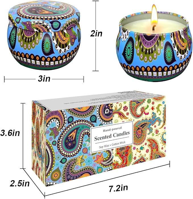 Aromatherapy Candles, Scented Candles, 4.4 OZ Candles Stress Relief for Home & Bedroom Gift for Women/Men Natural Soy Wax, Burning Long Lasting