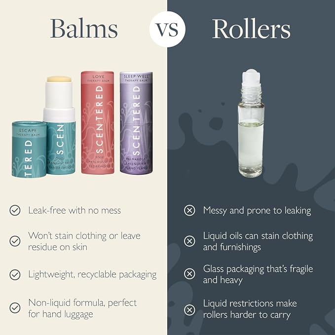 Scentered Aromatherapy Balm Gift Set - Be Kind to Yourself (Pack of 3) - Sleep Well, Escape, Love - Lavender, Cedarwood, Ylang Ylang Essential Oils - Relaxing Gifts for Women