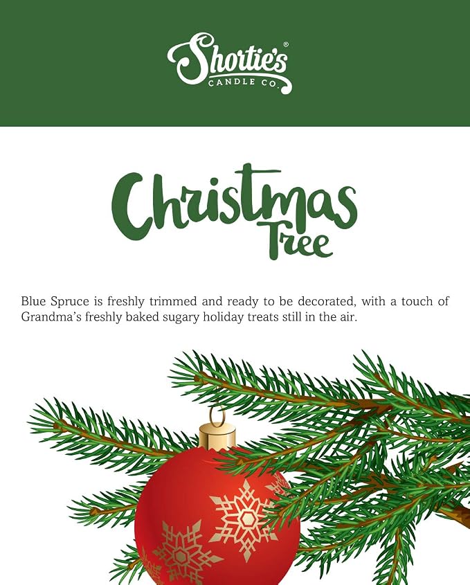 Shortie's Candle Company Christmas Tree Premium Wax Melts - 3 Oz., Strong & Long Lasting, Non-Toxic - Made with Essential & Natural Oils - Formula 117