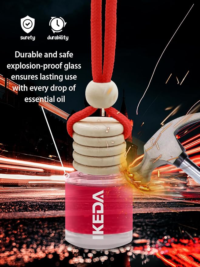 Ikeda Car Air Freshener: Hanging Car Smell Air Freshener | 10ml Hanging Car Perfume | Long Lasting Fragrance | Strong Scents Diffuser for Auto Home (Bubble gum|Circular)