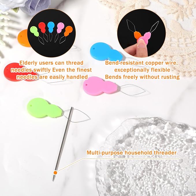 10 Pcs Candle Needle Kit, Mold Punch with Hook, Large Eye Wicking Needle, Threader for All Thickness Candle Making