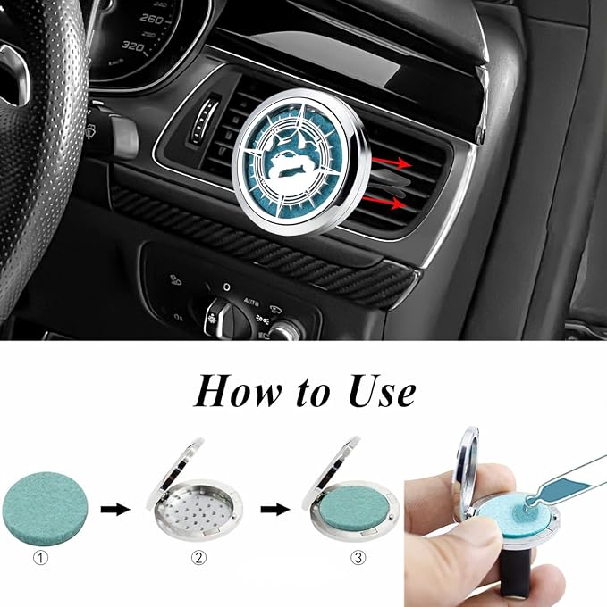 Essential Oil Car Diffuser Vent Clips Air Freshener Christmas Car Accessories for Women with Vent Clip 10 Felt Pads(Car Compass)