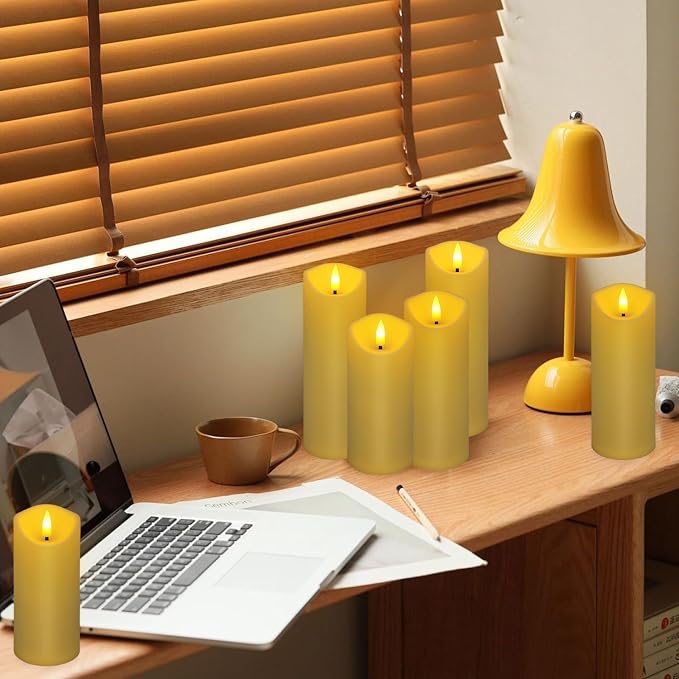 24 Pack Flameless LED Pillar Candles with Remote - Battery Operated Ivory Candles, Waterproof, 3 Sizes for Wedding Centerpieces, Christmas Decor, Home Party, Tabletop Lighting