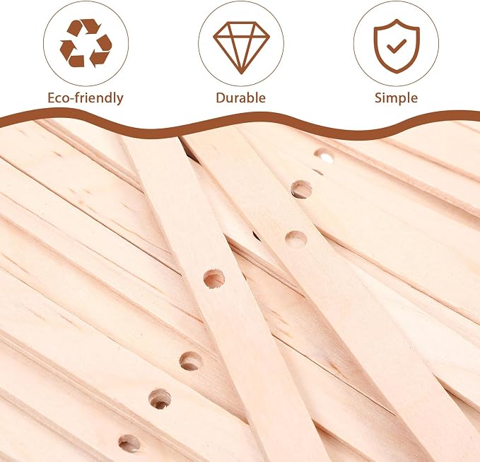 50 Pcs Wooden Wick Holders, Adjustable Candle Wick Centering Tool & Stabilizer for Candle Making Supplies, DIY Candlemaking Tools and Accessories