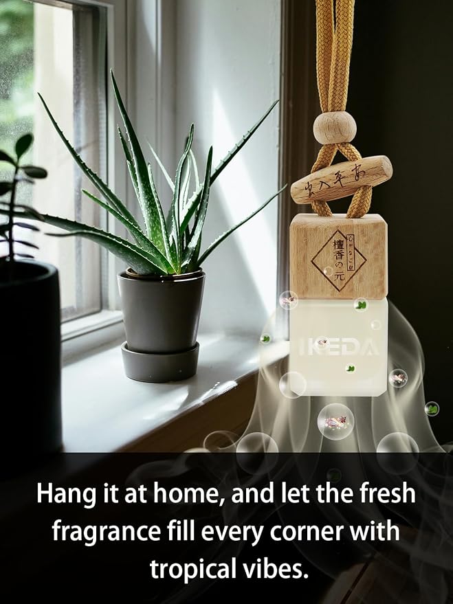 Ikeda Car Air Freshener: Hanging Car Smell Air Freshener | 10ml Hanging Car Perfume | Long Lasting Fragrance | Strong Scents Diffuser for Auto Home (Memory|Square)