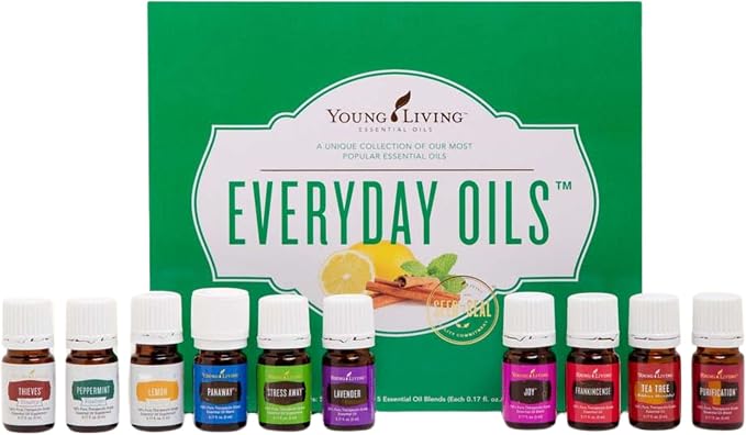 Young Living Everyday Oils Essential Oil Collection | 10 Popular Essential Oils & Blends | 5ml Each | Supports Wellness, Relaxation, Skin Care, Aromatherapy, and Overall Well-Being