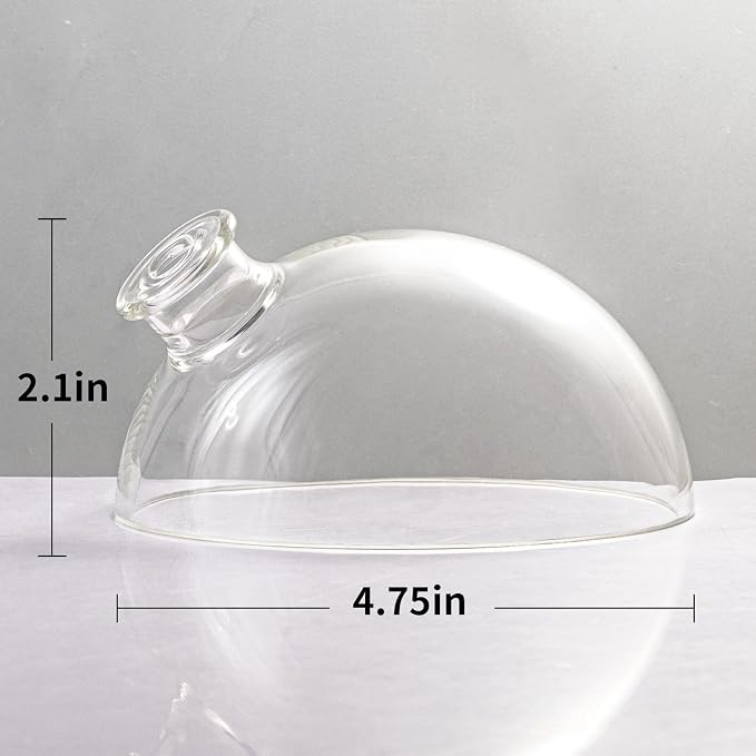 Essential Oil Diffuser Glass Dome,The Diameter is 4.75 Inches, 2.1Inches High,Not Fit for All The Diffuser，Only Suitable for use with Our Product,Please Choose Carefully
