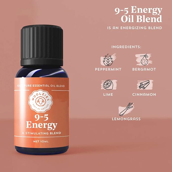 Woolzies Work Buddy Essential Oil Blends Set of 3 for Diffuser, Massage or Topical Use | Incl 9-5 Energy, Creative Genius & After Hours | 10 ML