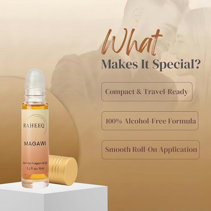 Magawi Premium Coffee Perfume Oil Roll-On – Long Lasting Caramel & Vanilla Gourmand Scent | Alcohol-Free Arabian Attar for Men & Women, Concentrated Fragrance, 6 ml (0.2 fl oz)