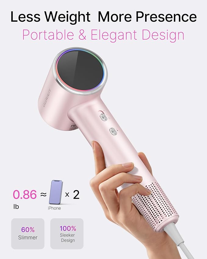 Hair Dryer Blow Dryer with Magnetic Diffuser & Nozzle, 110000 RPM Brushless Motor Ionic Hairdryer for Fast Drying & Frizz Control, Lightweight Low Noise Blowdryer for Home Travel Salon, All Hair Types